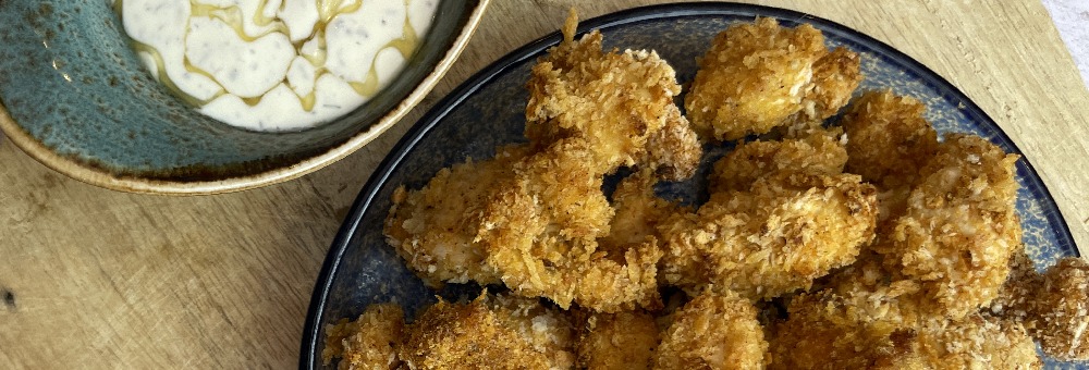 Mossegades de pollastre, cruixents i saludables